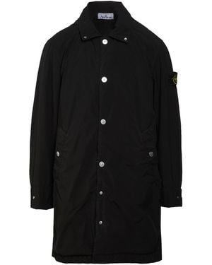 Stone Island Coat Polyester, Elastomultiester - Black