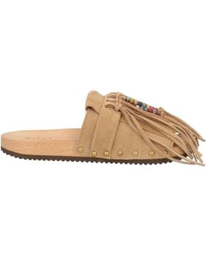 Jejia Fringe-Detail Leather Clogs in White | Lyst