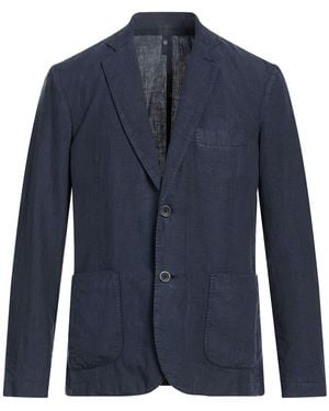 120% Lino Blazer Linen - Blue