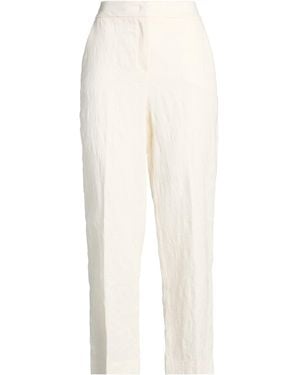 Via Masini 80 Trousers Cotton, Viscose, Linen - White