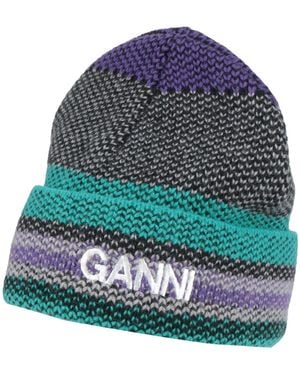 Ganni Hat Recycled Wool, Recycled Polyamide - Green