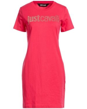 Just Cavalli Coral Mini Dress Cotton - Pink