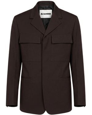 Jil Sander Dark Blazer Wool, Viscose - Black