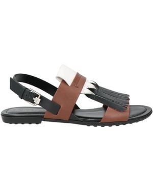 Tod's Chocolate Sandals Leather - White