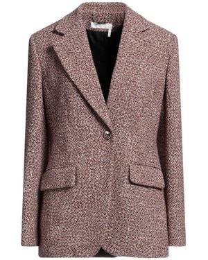 Chloé Silk Wool Blend Jacket - Brown