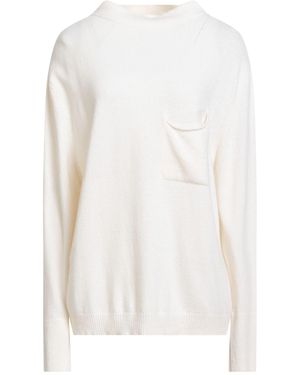 B.yu Turtleneck Merino Wool, Viscose, Cashmere, Polyamide - White
