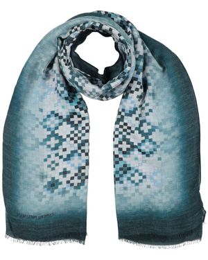 Emporio Armani Deep Scarf Modal, Cotton, Cashmere - Blue