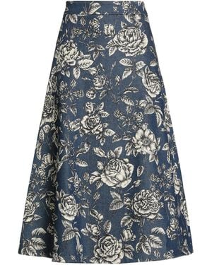 Oscar de la Renta Denim Skirt Cotton, Elastane - Blue