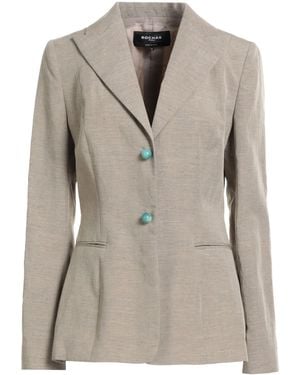 Rochas Taupe Blazer Linen, Elastane - Natural