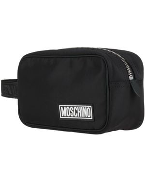Moschino Beauty Case Textile Fibers, Leather - Black