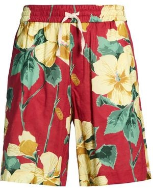 Drole de Monsieur Shorts & Bermuda Shorts Linen, Cotton - Red