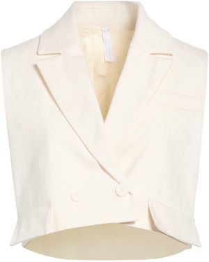 Imperial Ivory Tailored Vest Cotton, Elastane - White