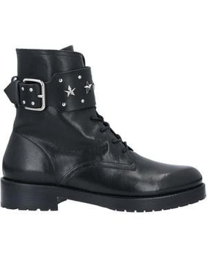 Red(V) Ankle Boots - Black