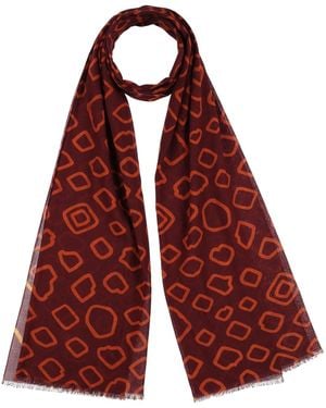 Lovat & Green Two-Tone Woven Cotton Stole - Red