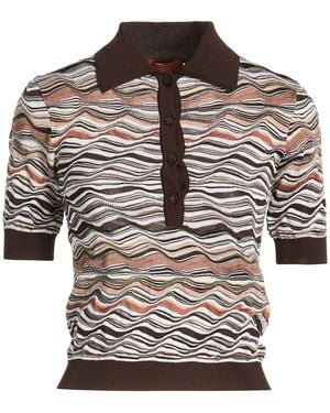 Missoni Polo Shirt Viscose, Wool, Polyamide, Elastane - Brown