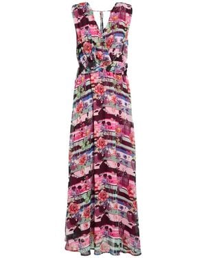 Silvian Heach Fuchsia Maxi Dress Polyester - Purple