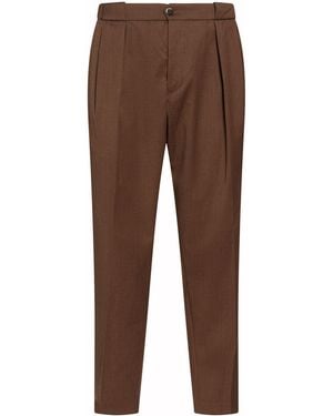 BRO-SHIP Dark Pants Polyester, Wool, Elastane - Brown