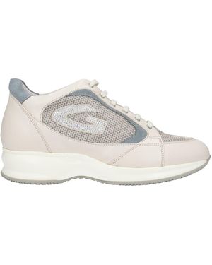 Alberto Guardiani Ivory Sneakers Leather, Textile Fibers - White