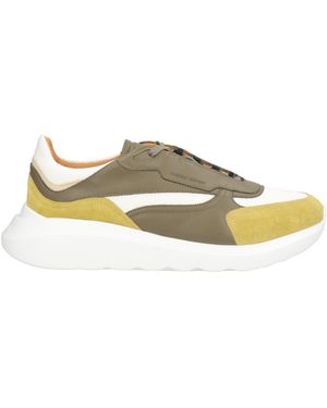 Testoni Military Sneakers Leather, Textile Fibers - Green