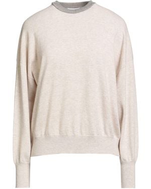 Brunello Cucinelli Sweater Cashmere, Brass, Elastane - Natural
