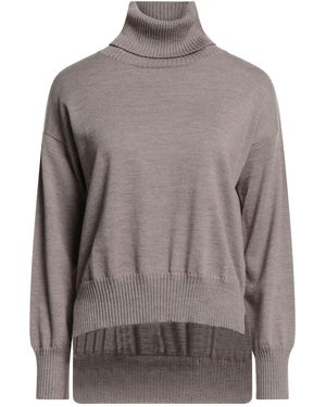 Aragona Taupe Turtleneck Merino Wool - Grey