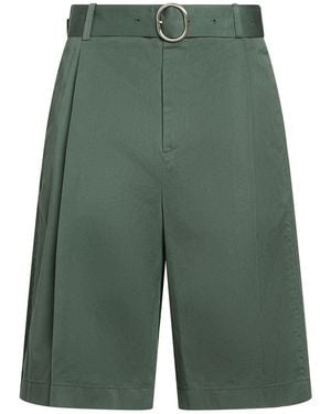 Jil Sander Military Shorts & Bermuda Shorts Cotton, Silk - Green