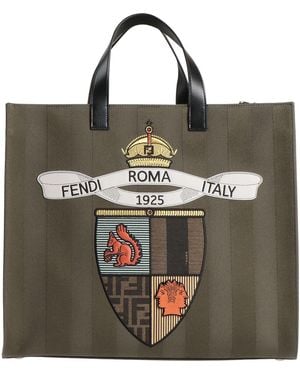 Fendi Military Handbag Calfskin, Textile Fibres - Multicolour