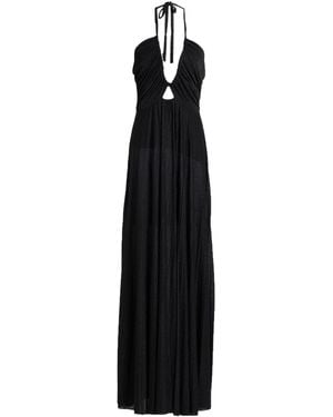 SOLOTRE Maxi Dress Viscose, Polyamide, Metallic Polyester, Elastane - Black