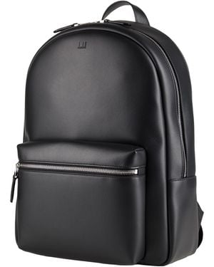 dunhill Backpack Leather, Textile Fibres - Black