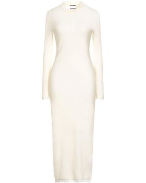 Jil Sander Cream Maxi Dress Wool, Cotton - White