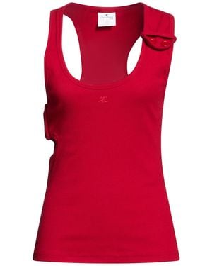 Courreges Tank Top Cotton, Elastane - Red