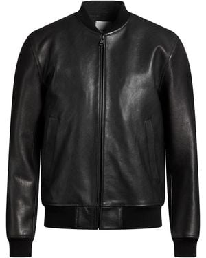 Sandro Jacket Goat Skin, Viscose, Polyamide, Elastane, Cotton - Black