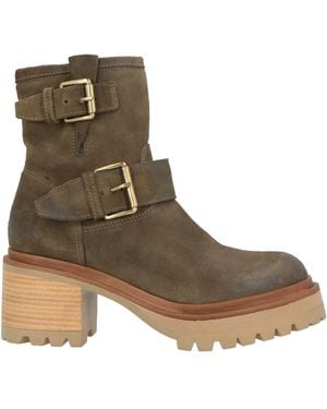 Mjus Khaki Ankle Boots Leather - Brown