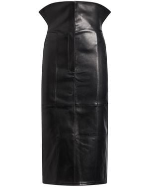 McQueen Midi Skirt Lambskin - Black
