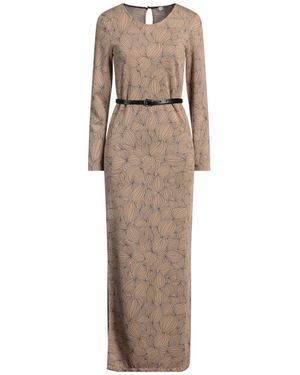 Kontatto Maxi Dress Polyester, Viscose, Elastic Fibers - Natural