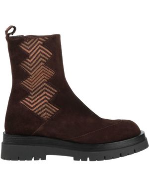 Missoni Dark Ankle Boots Leather, Textile Fibers - Brown