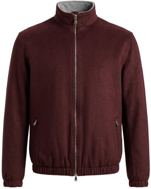 Barba Napoli Burgundy Jacket Cashmere, Nylon - Red