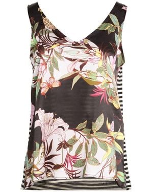 Shirtaporter Top Silk, Elastane, Cotton - Black