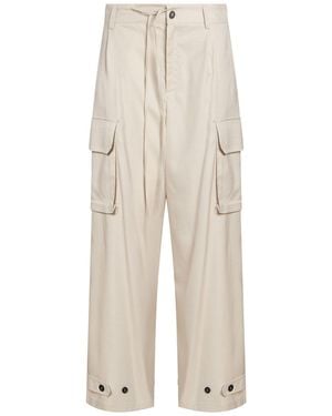 MEIMEIJ Cream Pants Polyester, Viscose, Elastane - White