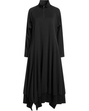 Yohji Yamamoto Midi Dress Polyester, Acrylic, Wool - Black