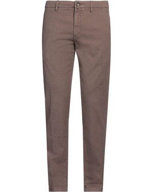 Siviglia Herringbone Tapered Slim-Fit Chino Trousers - Brown