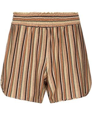 Momoní Shorts & Bermuda Shorts Viscose, Metallic Fibre, Polyamide, Elastane - Natural