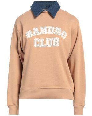 Sandro Camel Sweatshirt Cotton, Polyester - Natural