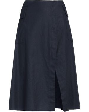 Ballantyne Midi Skirt Linen, Cotton - Blue