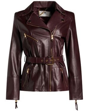 Elisabetta Franchi Jacket Ovine Leather - Brown