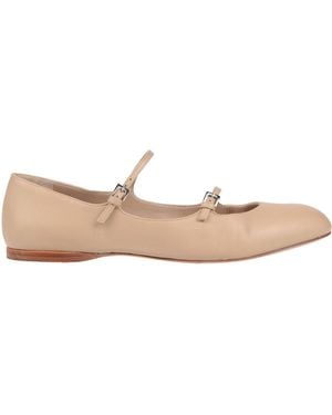 Max Mara Ballet Flats Leather - Natural