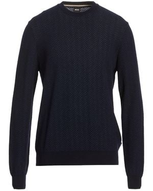 BOSS Jumper Wool, Cotton - Blue