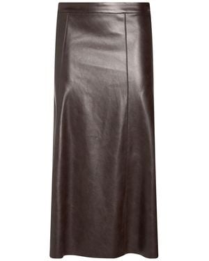 Kaos Midi Skirt Polyester, Polyurethane - Brown