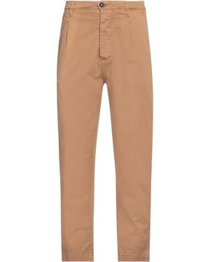 Officina 36 Camel Trousers Cotton, Elastane - Natural
