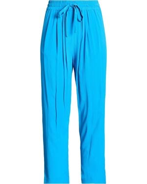 Semicouture Azure Pants Acetate, Silk - Blue